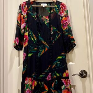 Gorgeous Anthropologie Moulinette Soeurs Black Floral Dress - Like new